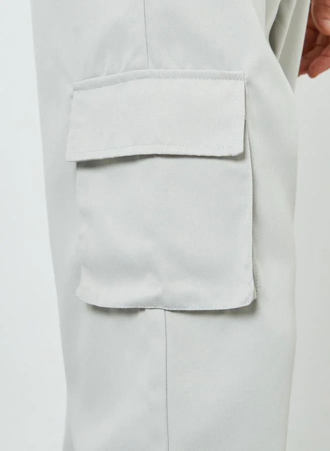 Take Two Men Grey Relaxed Fit Cargo Pants